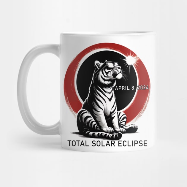 Funny Tiger Total solar eclipse 2024 by TomFrontierArt